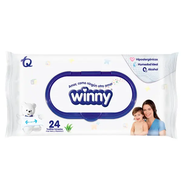 Toallitas Húmedas Winny Aloe Vera X 24 Unidades