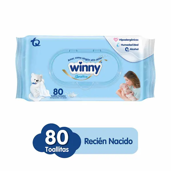 Toallitas Húmedas Winny Recien Nacidos X 80 Unidades