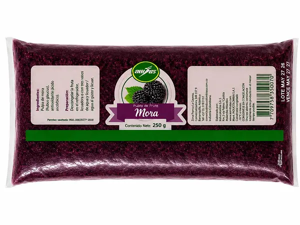 Pulpa De Fruta Unidos Mora X 250g
