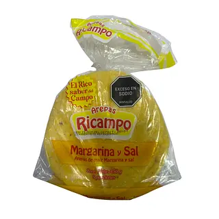 Arepa Ricampo Margarina Sal X 5 Unidades