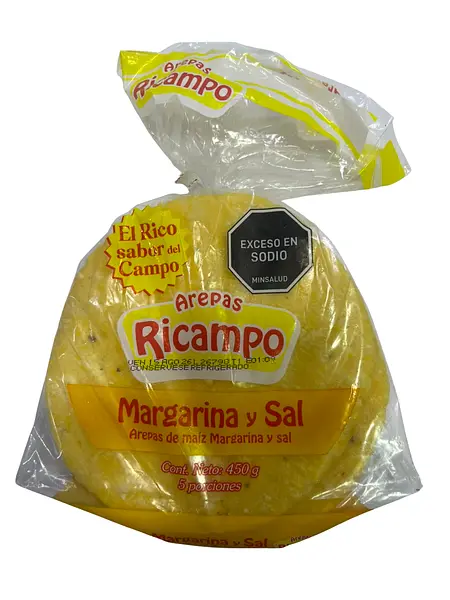 Arepa Ricampo Margarina Sal X 5 Unidades