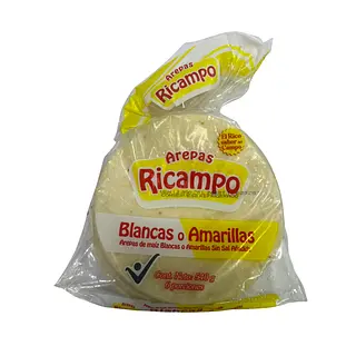 Arepas Ricampo Blanca O Amarilla X 6 Unidades