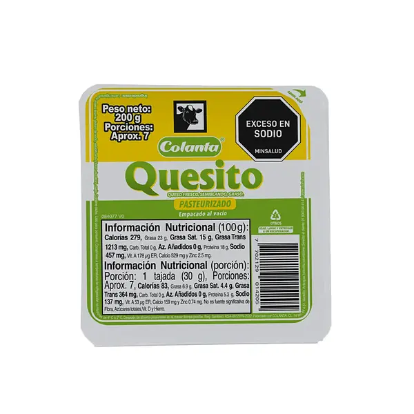 Quesito Colanta Al Vacio X 200g