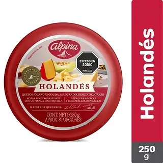 Queso Alpina Holandes Bloque X 250g