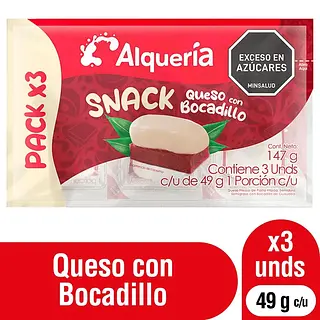 Queso Alqueria Bocadillo X 49g X 3 Unidades