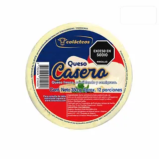 Queso Colacteos Casero Torta X 350g