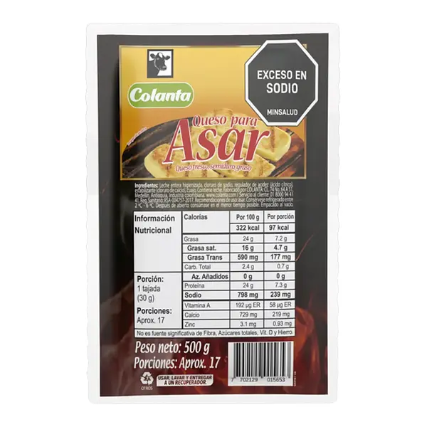 Queso Colanta Para Asar X 500g