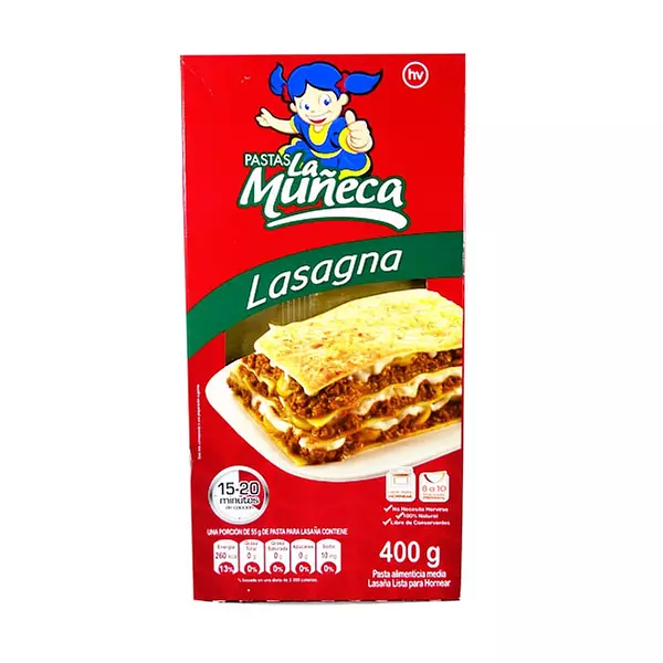 Pasta La Muñeca Lasagña X 400gr