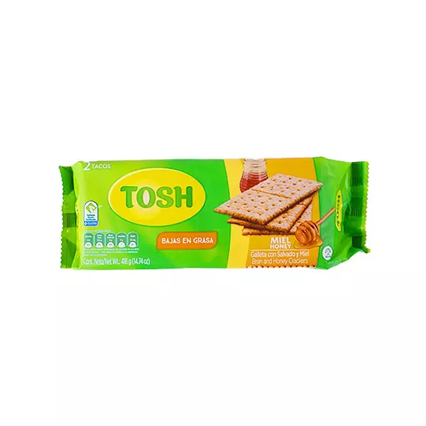 Galleta Tosh X 418grs Miel Taco X2 Unds