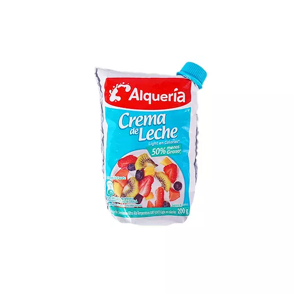 Crema De Leche Alquería 50% Menos Grasa X 180gr