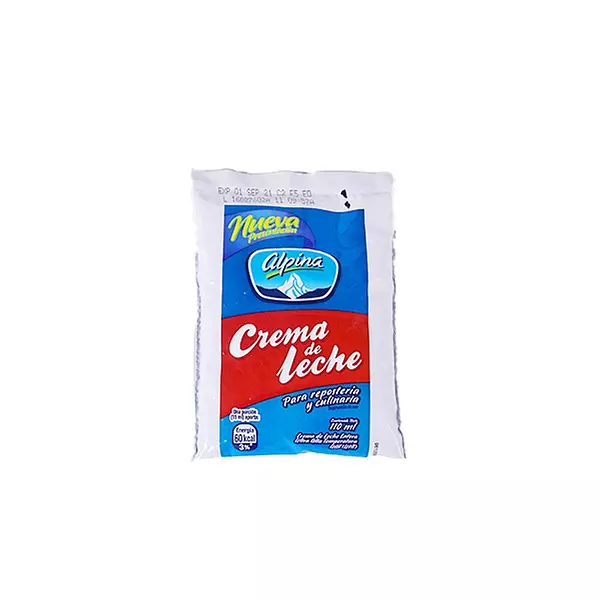 Crema De Leche Alpina X 110ml Bolsa