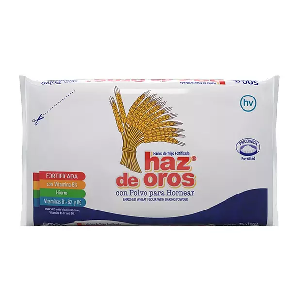 Harina De Trigo Haz De Oros Con Polvo Para Hornear X 500gr