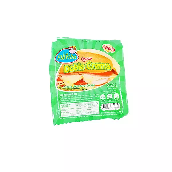 Queso Doble Crema La Florida Tajado X 250gr