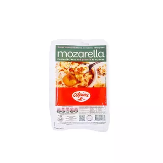 Queso Alpina 400grs Mozarela 25 Tajado