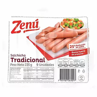 Salchicha Zenú Tradicional X 225gr