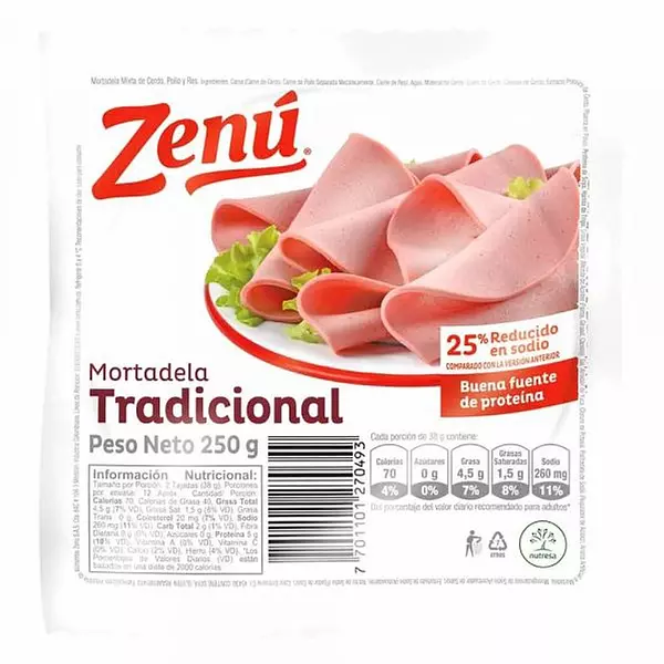 Mortadela Zenú Tradicional X 250gr