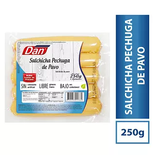 Salchicha De Pechuga De Pavo X 250 Grs