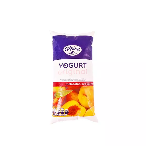 Yogurt Alpina X 900cc Melocoton Bolsa