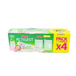 Alimento Lácteo Actigest Vaso X 140gr 4 Unidades