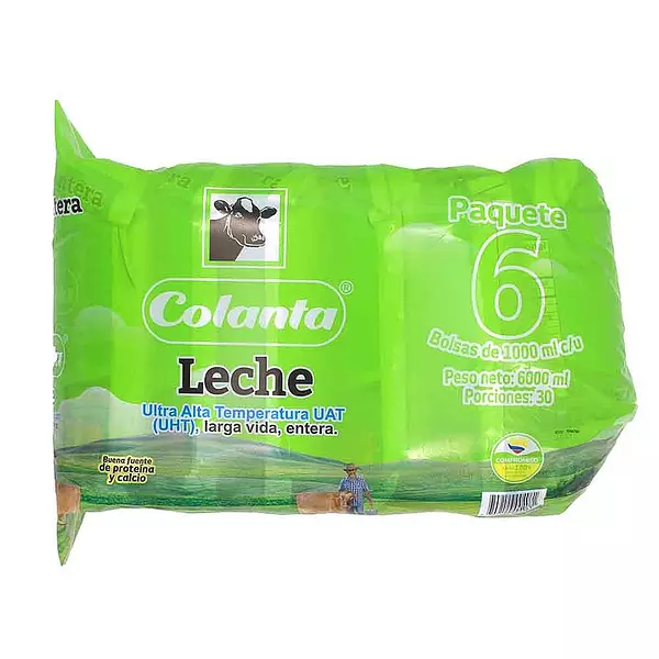 Leche Colanta Entera Uht X 1000ml 6 Unidades