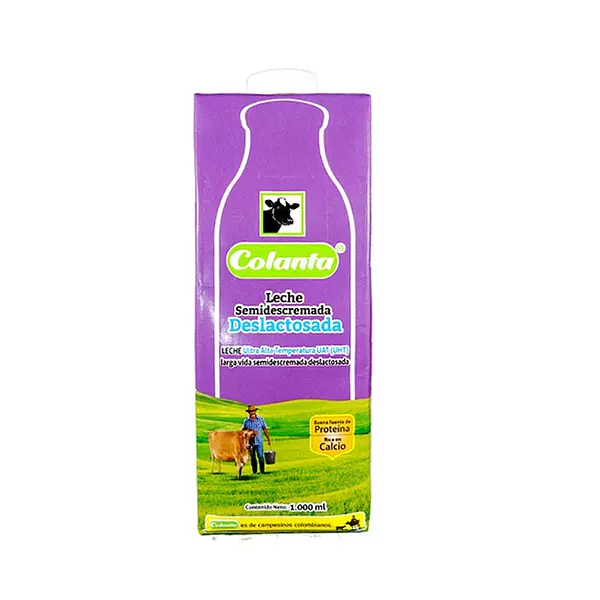 Leche Colanta Uht Semidescremada Deslactosada Caja X 1000ml