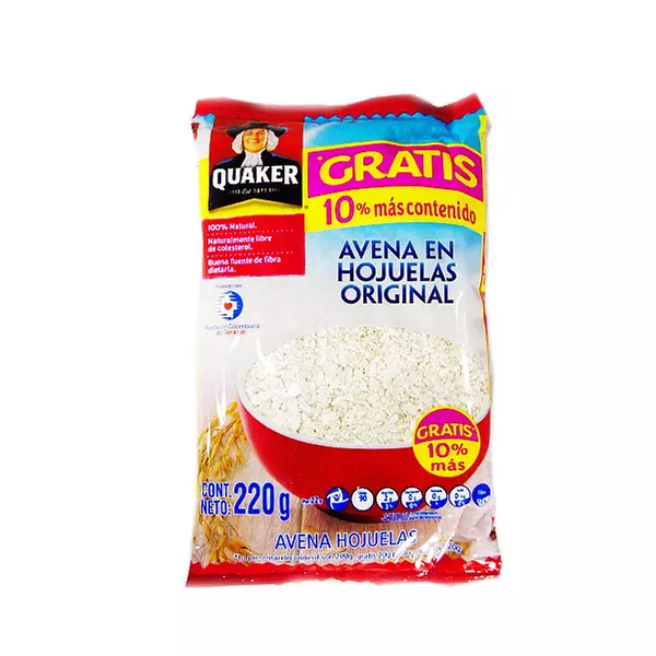 Avena Quaker Hojuelas X 220 Grs Und