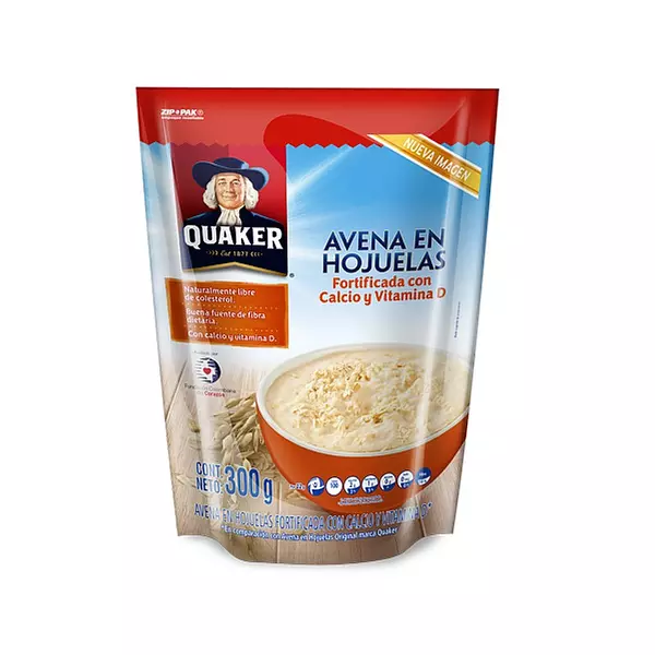 Avena Quaker Hojuelas Fortif X 300 Grs Und