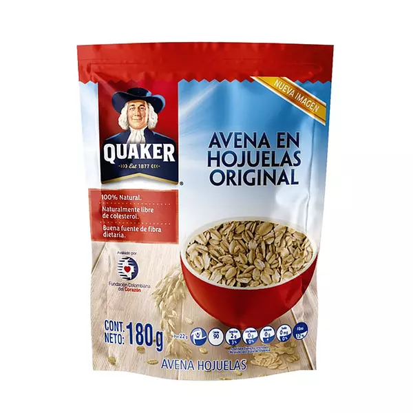 Avena Quaker Hojuelas D/P X 180 Grs Und