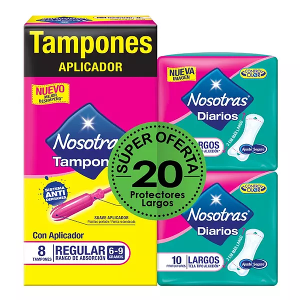 Tampones Nosotras Apl-Reg 8un+2larg