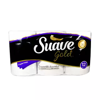 Papel Higiénico Suave Gold Triple Hoja 12 Unidades