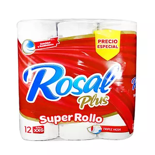 Papel Higiénico Rosal Plus Xxg 12 Unidades
