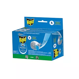 Insecticida Raid Electrico + Grts 4 Pastillas Und