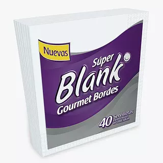 Servilleta Super Blank Gourmet Bordes X 40 Unds