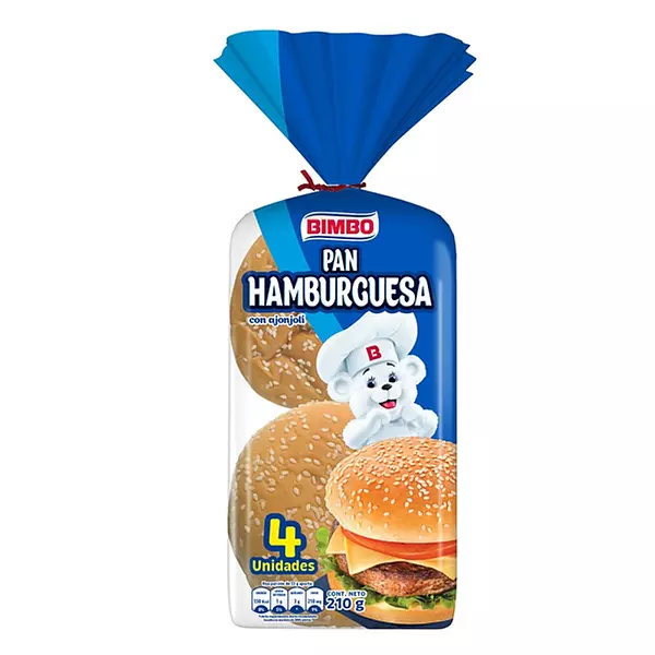 Pan Hamburguesa Bimbo X 4 Unidades