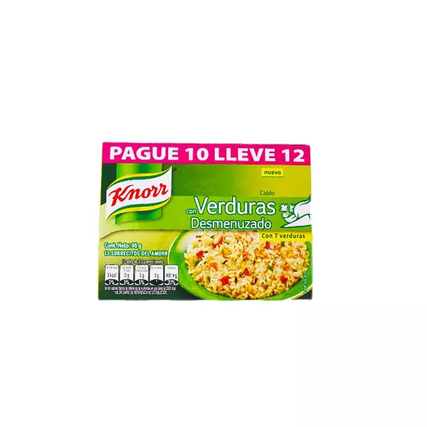 Caldo Knorr Pague 10 Unds Lleve 12 Unds Des.Verduras