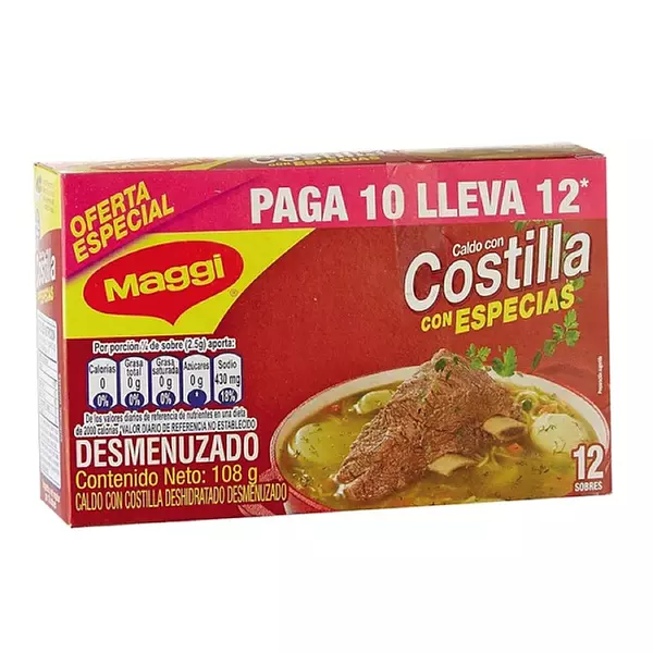 Caldo Maggi Costilla Desmenuzado X 10x12 Unds