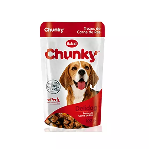 Alimento/Perros Húmedo Chunky Delidog Carne X 100gr