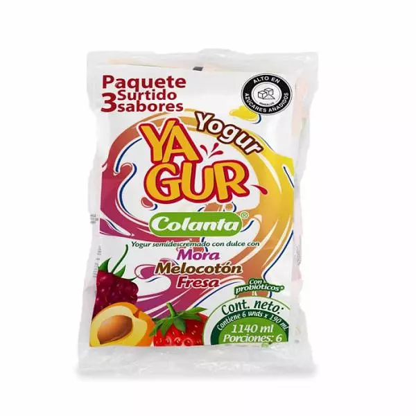 Yogur Ya Gur Colanta X 190ml 6 Unidades