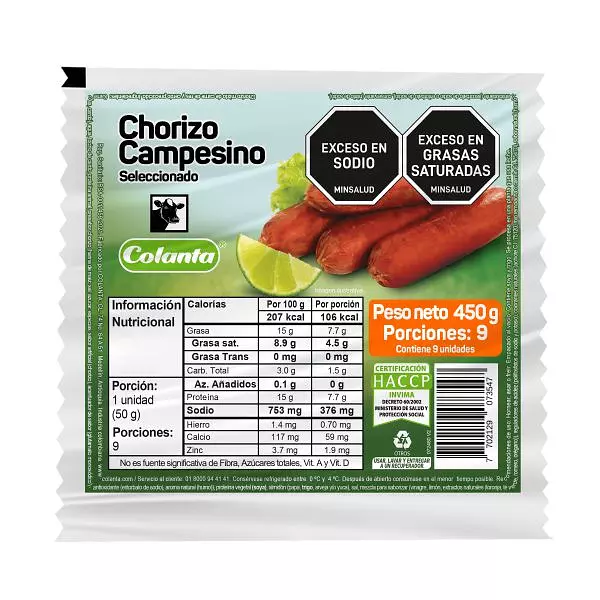 Chorizo Colanta Campesino X 450gr